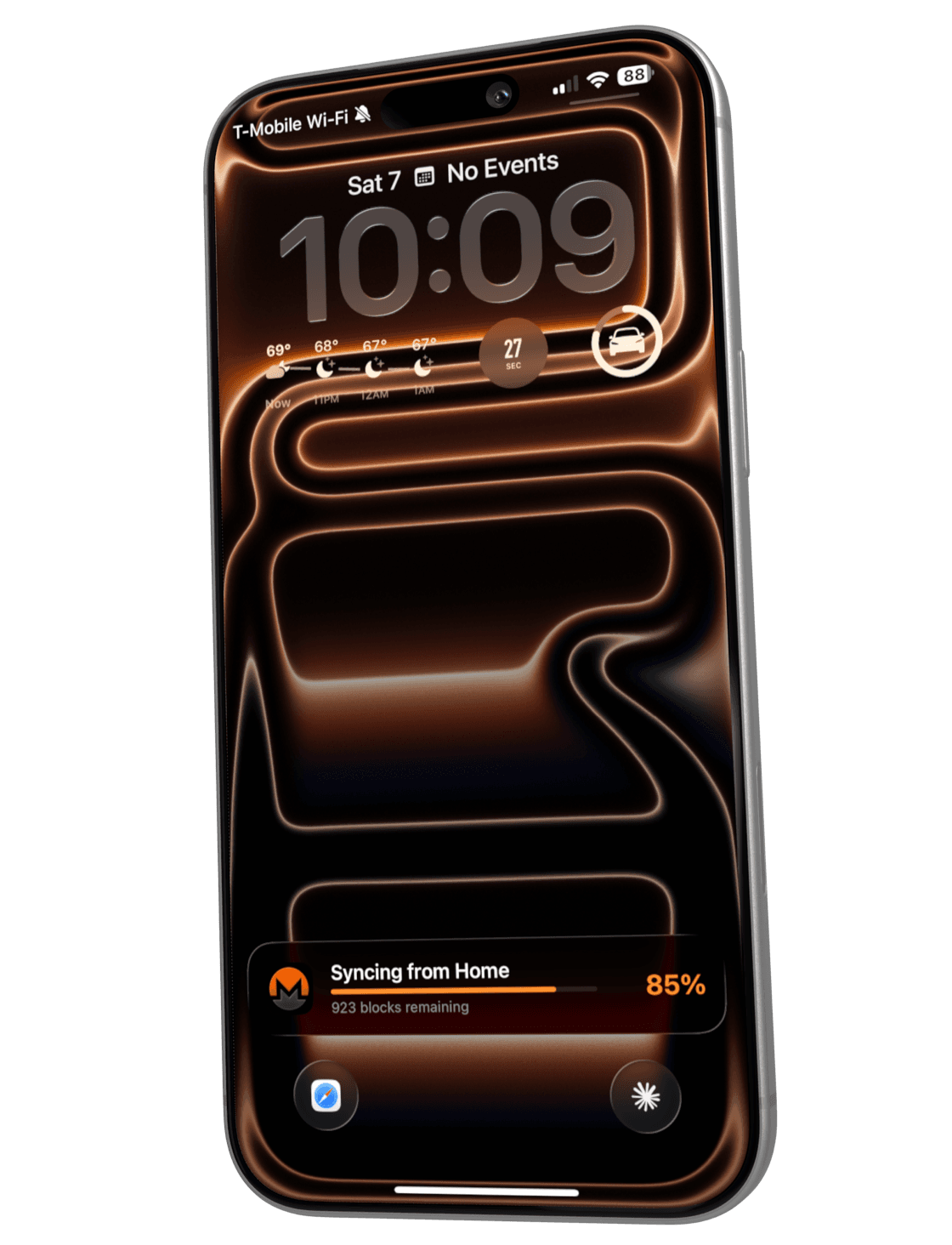 Monero One Live Activity and Dynamic Island on iPhone